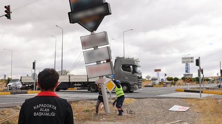 Kapadokya’da tabela kaldırma çalışmaları tamamlandı Kapadokya’da tabela kaldırma çalışmaları tamamlandı