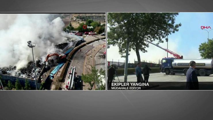 SON DAKİKA... Ankara'da geri dönüşüm tesisinde yangın