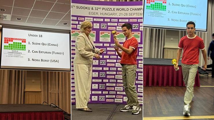 Can Erturan’dan Dünya Sudoku Şampiyonası’nda büyük başarı Can Erturan’dan Dünya Sudoku Şampiyonası’nda büyük başarı
