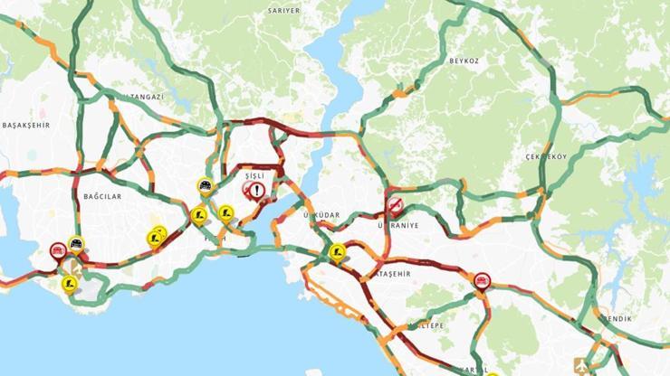 İstanbulda trafik yoğunluğu yüzde 76ya ulaştı