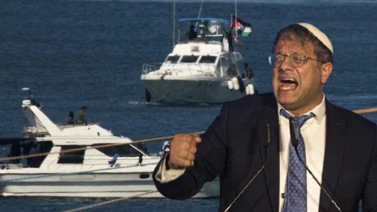 Skandal görüntü! İsrailli aşırı sağcı bakan, Aşdod Limanı'nda Sumud aktivistlerine hakaret yağdırdı: Teröristler…
