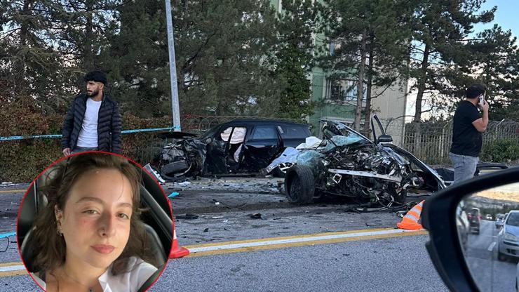 Ankarada feci kaza Üniversite öğrencisi Gamze ikiye ayrılan otomobilde can verdi