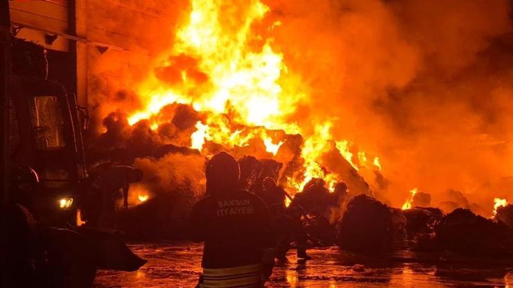 Samsunda geri dönüşüm fabrikasında yangın