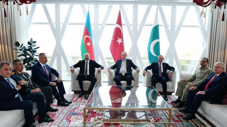 Cumhurbaşkanı Erdoğan, Aliyev ve Şerif bir araya geldi