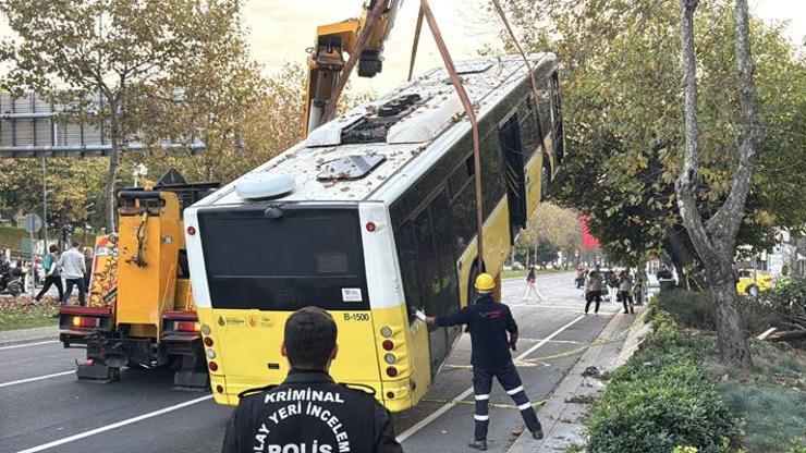 Beşiktaşta İETT otobüsü kaldırıma çıktı: Kalp krizi geçiren şoför hayatını kaybetti