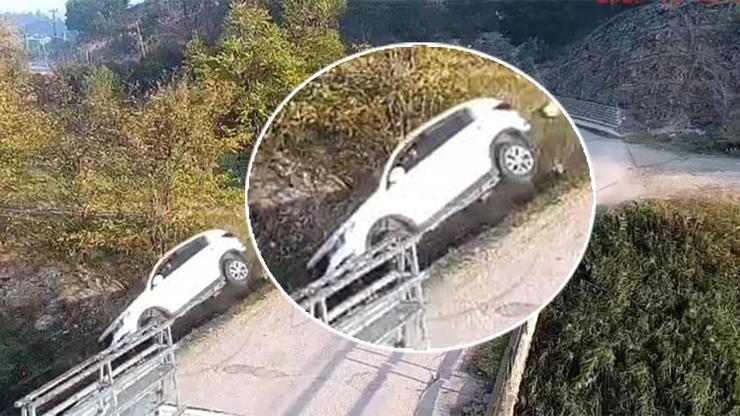 Ehliyetsiz sürücü babasının arabasıyla çaya uçtu