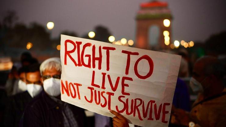 Hindistanda hava kirliliği protestosu