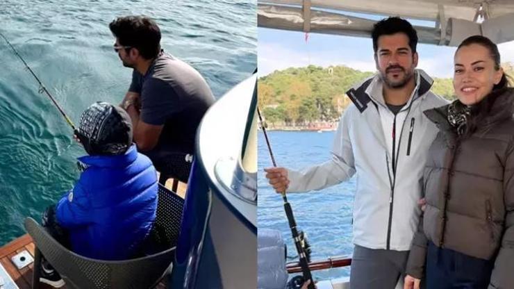 Boğaz’da Aile Keyfi Fahriye Evcen ve Burak Özçivit’ten Sıcacık Aile Pozu