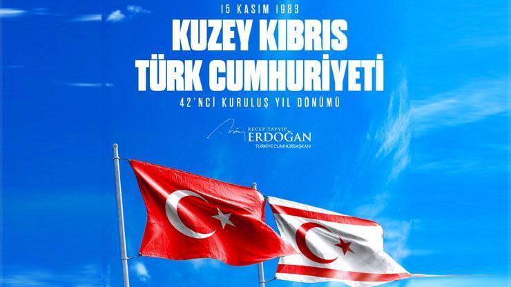 Cumhurbaşkanı Erdoğan, KKTC'nin kuruluşunun 42. yılını kutladı