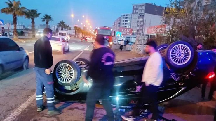 Mardin’de takla atan otomobildeki 4 kişi yaralandı