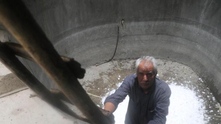 Yazın serinleyebilmek için kar doldurulan kuyularda hazırlıklar başladı