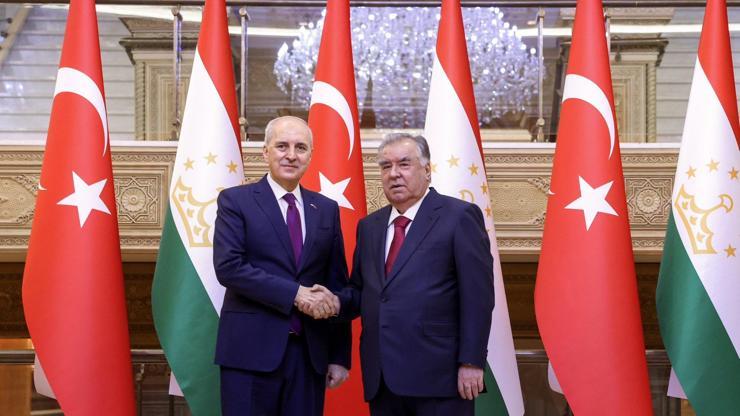 Tacikistan Cumhurbaşkanı Rahman, TBMM Başkanı Kurtulmuş’u kabul etti