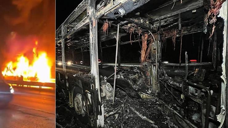 Arnavutköy'de yanan İETT otobüsü küle döndü