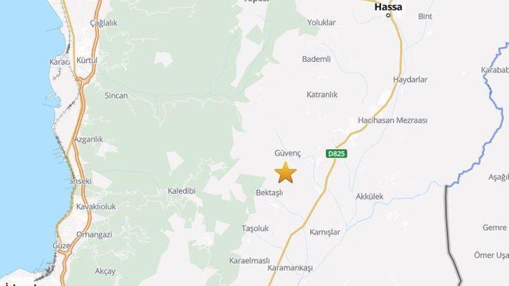 Hatay'da 4 büyüklüğünde deprem