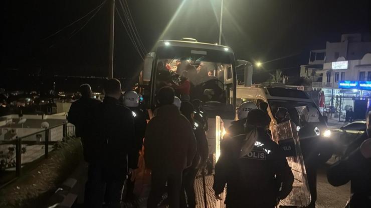 Bodrum FK - Amedspor maçının ardından taraftarlar arasında arbede çıktı