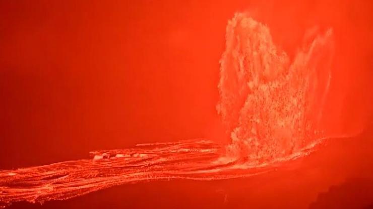 Kilauea durmuyor 1 yılda 39uncu patlama: Metrelerce lav püskürttü