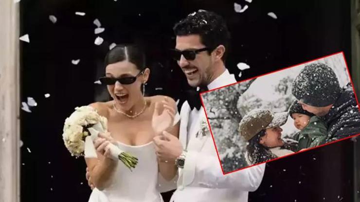 Pınar Deniz ve Eşi Kaan Yıldırımın Kar Keyfi Çocuklar Gibi Eğlendiler