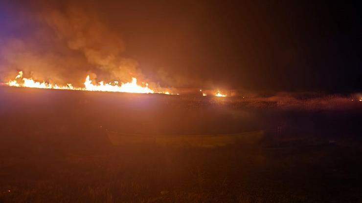 Eber Gölü'nde 5 farklı noktada yangın çıktı