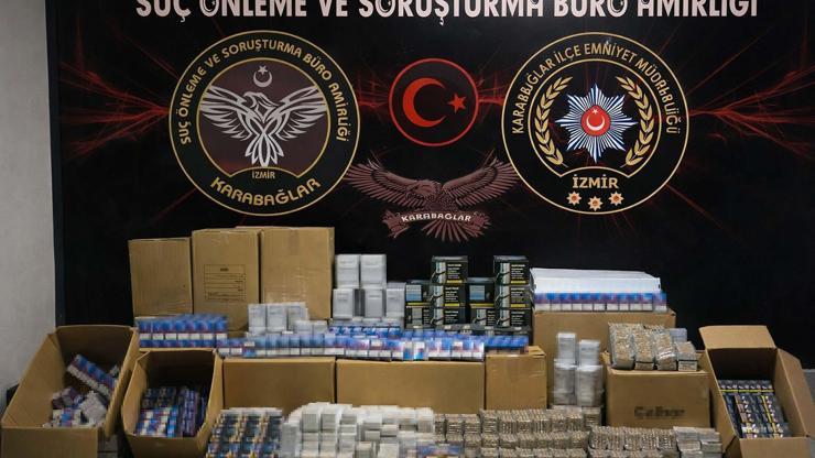 İzmir’de yarım milyon dal makaron ele geçirildi; 2 gözaltı İzmir’de yarım milyon dal makaron ele geçirildi; 2 gözaltı