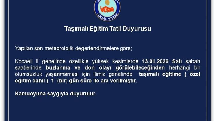 Kocaeli’de taşımalı eğitime ‘buz ve don’ engeli Kocaeli’de taşımalı eğitime ‘buz ve don’ engeli