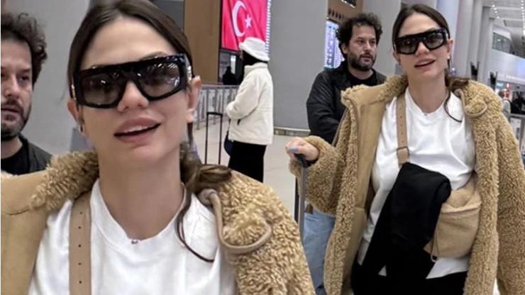 Demet Özdemir Budapeşte dönüşü havalimanında görüntülendi