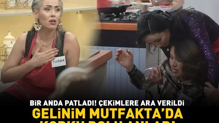 GELİNİM MUTFAKTADA KORKU DOLU ANLAR Fırın patladı, çekimlere ara verildi