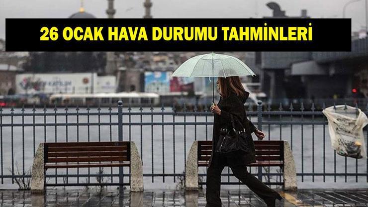 İL İL HAVA DURUMU TAHMİNLERİ 26 OCAK PAZARTESİ | Bugün havalar nasıl olacak? 9 il için sarı kodlu uyarı verildi