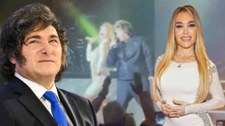 Milei'den eski sevgiliyle sürpriz düet! Arjantin'i sallayan konser: Testere gitti, mikrofon geldi...