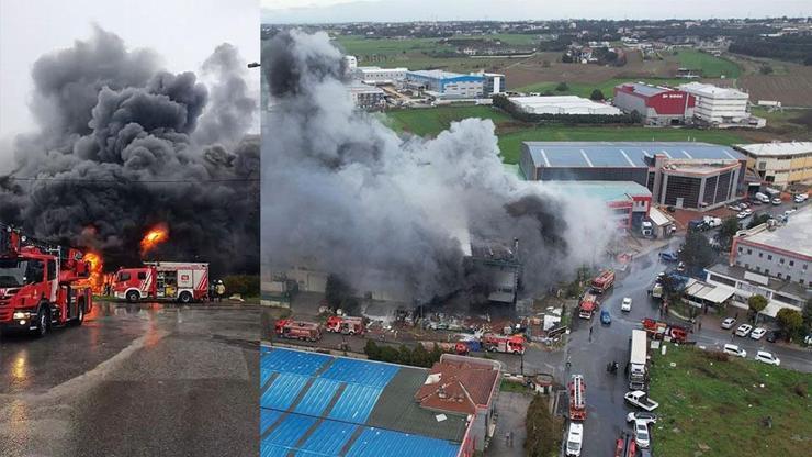Silivri’de kauçuk fabrikasında çıkan yangın söndürüldü