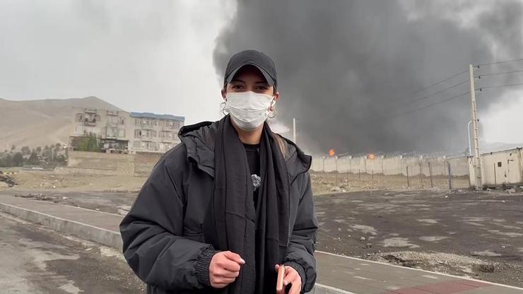 Son dakika... İranda zehirli yağmur tehlikesi: Türkiyeyi etkiler mi CNN TÜRK vurulan petrol deposuna girdi