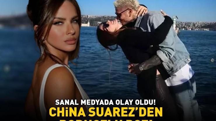 Sanal medyada olay oldu Galatasarayın yıldızı Mauro Icardinin büyük aşkı China Suarezden bornozlu poz