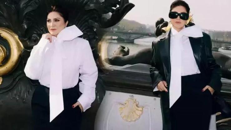 Sibel Can’ın Paris pozlarında dikkat çeken detay: Ayakkabıları olay oldu