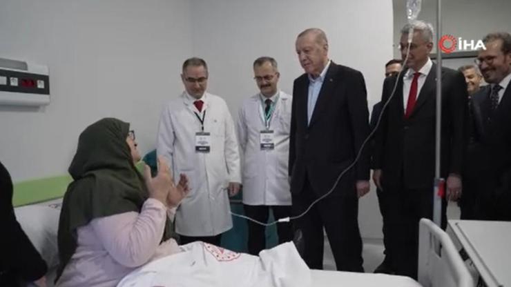 Cumhurbaşkanı Erdoğan, Tenzile Erdoğan Devlet Hastanesi'nde hastaları ziyaret etti