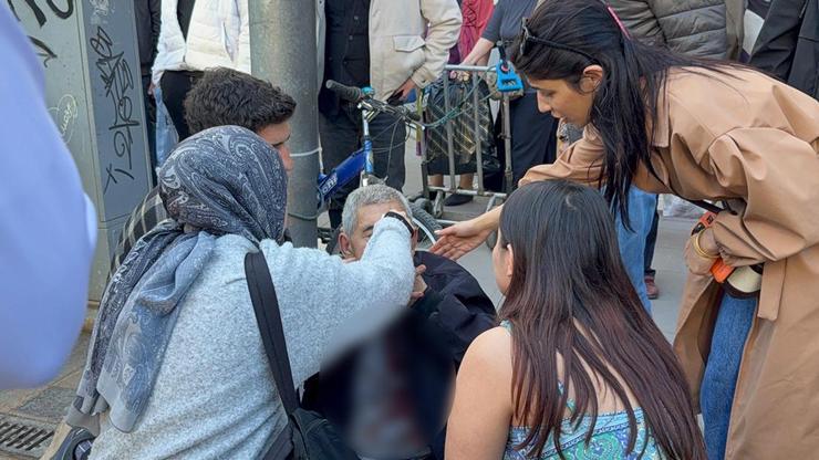 Sokak ortasında dehşet dolu anlar 14 yaşındaki çocuk yaşlı adamı hastanelik etti