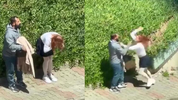 Yol ortasında şoke eden görüntü: Tartıştığı kadını yumruklamıştı