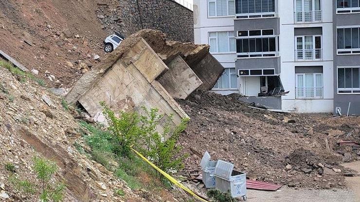İstinat duvarı böyle çökmüş!