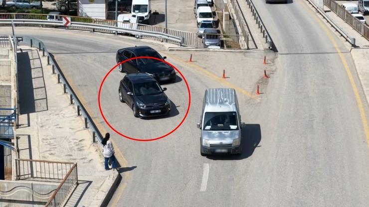 Polisten kaçtı ama drona yakalandı: 82 bin liralık geri vites kamerada