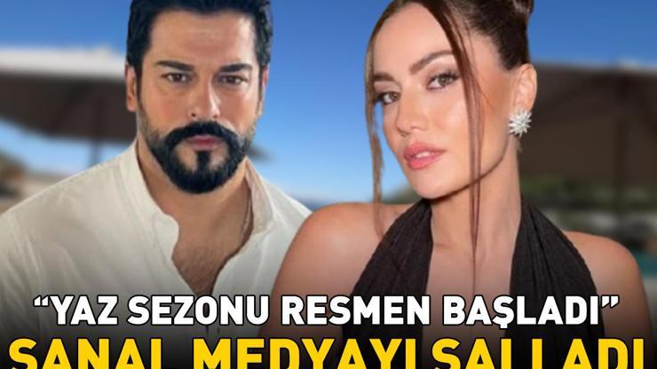 Burak Özçivitin güzeller güzeli eşi Fahriye Evcenden tatil paylaşımı: Yaz sezonu resmen başladı