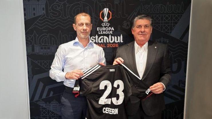 Beşiktaş Başkanı Serdal Adalı, UEFA Başkanı Ceferin'le bir araya geldi