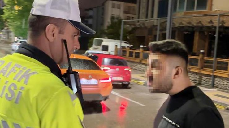 Polise önce yalvardı sonra küfür edip kaçtı