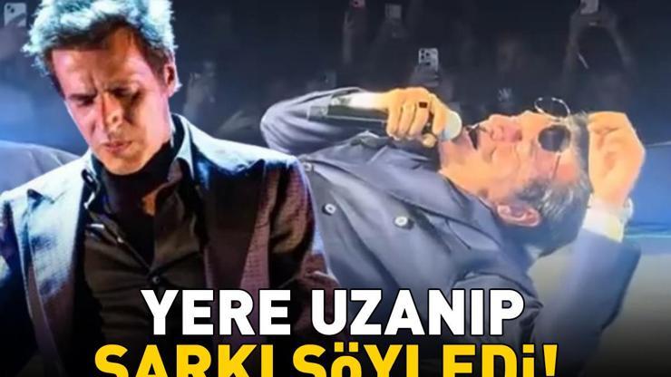 Rock yıldızı Teomandan ilginç performans Yere uzanıp şarkı söyledi