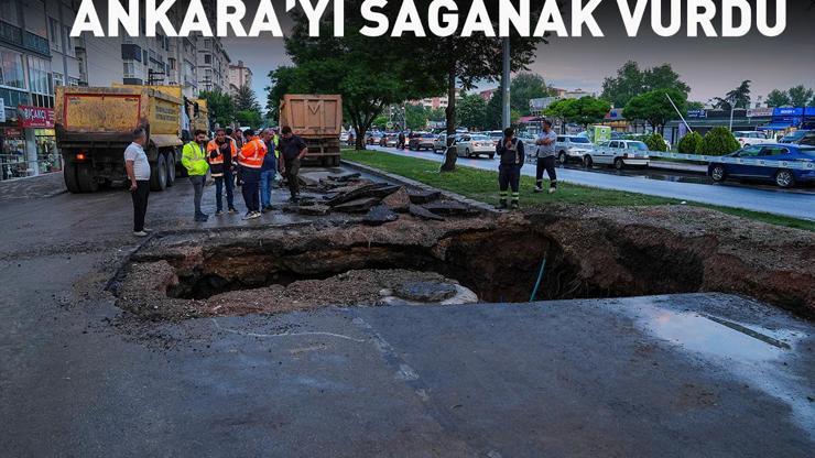 ANKARAYI SEL ALDI | Yol çöktü, alt geçitler göle döndü