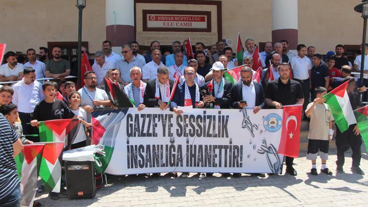 Şırnak’ta Cuma çıkışı İsrail protestosu Şırnak’ta Cuma çıkışı İsrail protestosu