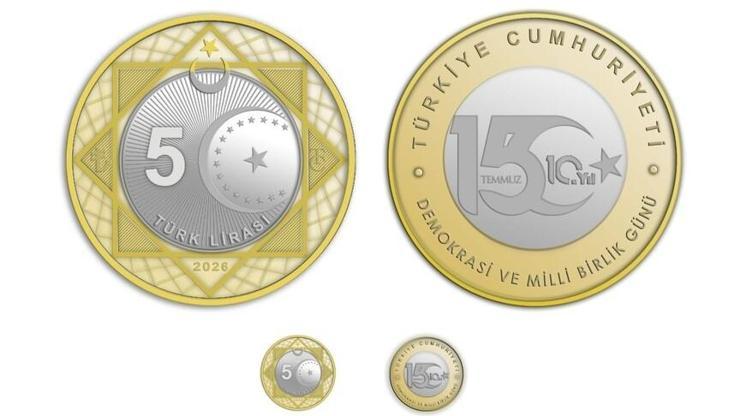15 Temmuz'un 10. yılına özel 5 lira hatıra parası basıldı 15 Temmuz'un 10. yılına özel 5 lira hatıra parası basıldı