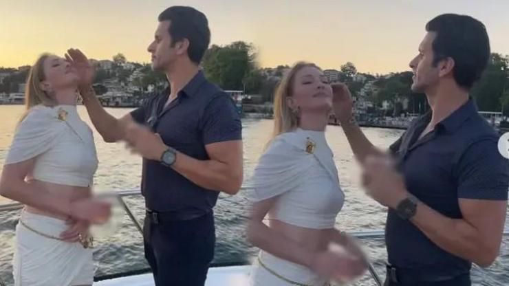 Yasemin Kay Allen ile Erdal Kaya’dan Boğaz’da romantik poz