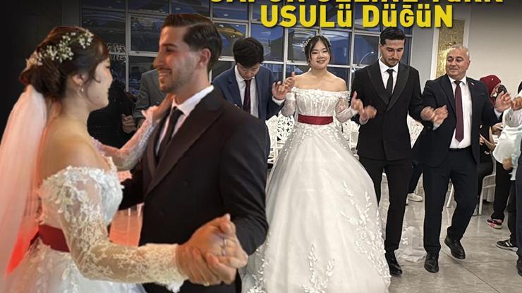 Japon geline Türk usulü düğün Dünya evine halaylarla girdi