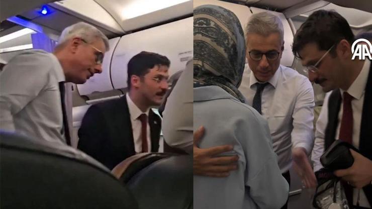 Bakan Memişoğlu, uçakta rahatsızlanan yolcuya yardım etti Bakan Memişoğlu, uçakta rahatsızlanan yolcuya yardım etti