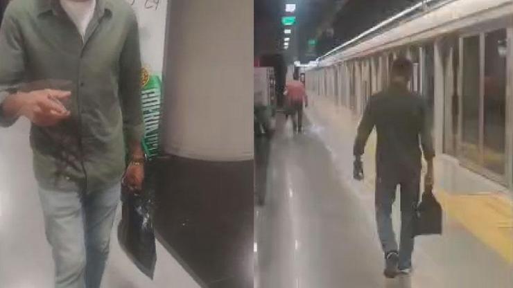 Metro durağında skandal! Yasağa aldırış etmeden sigara içti