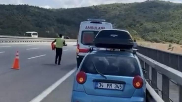 Beykozda Kuzey Marmara Otoyolunda kaza Otomobil otobüse çarptı