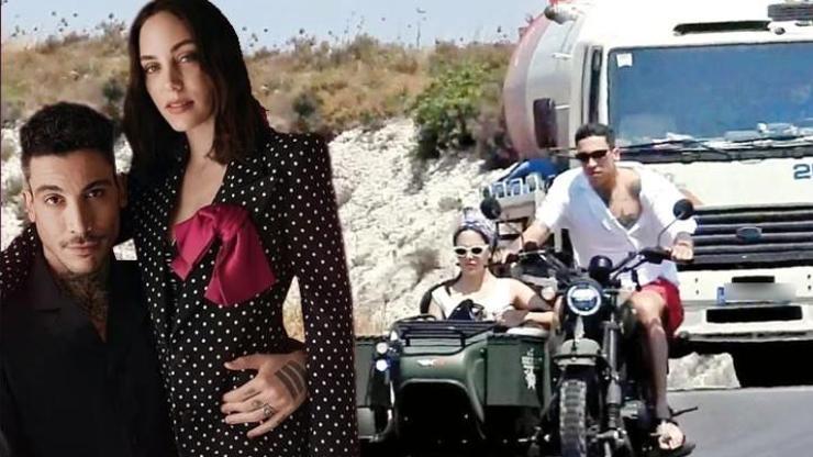 Can Bonomo ve Öykü Karayel trafikte böyle görüntülendi Kask detayı dikkat çekti